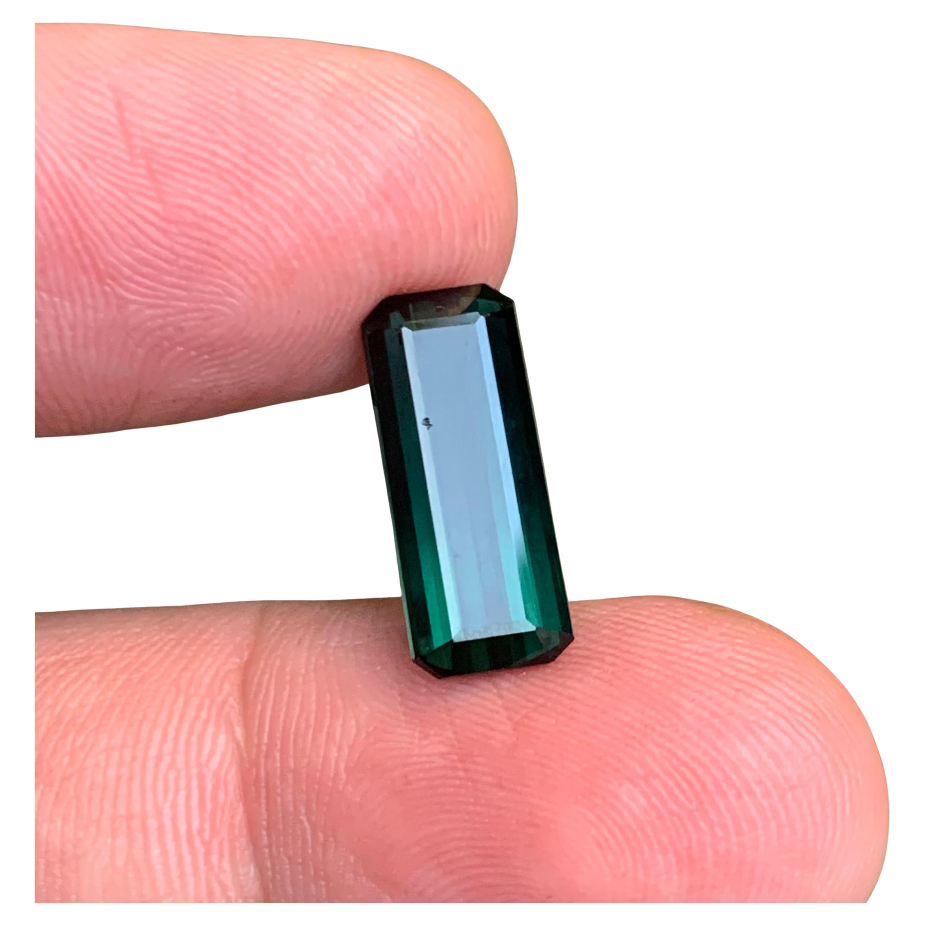 Natürlicher dunkelblauer grüner Turmalin 5.98 Ct Smaragdschliff Loser Edelstein für Ring