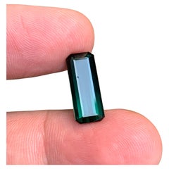 Natürlicher dunkelblauer grüner Turmalin 5.98 Ct Smaragdschliff Loser Edelstein für Ring