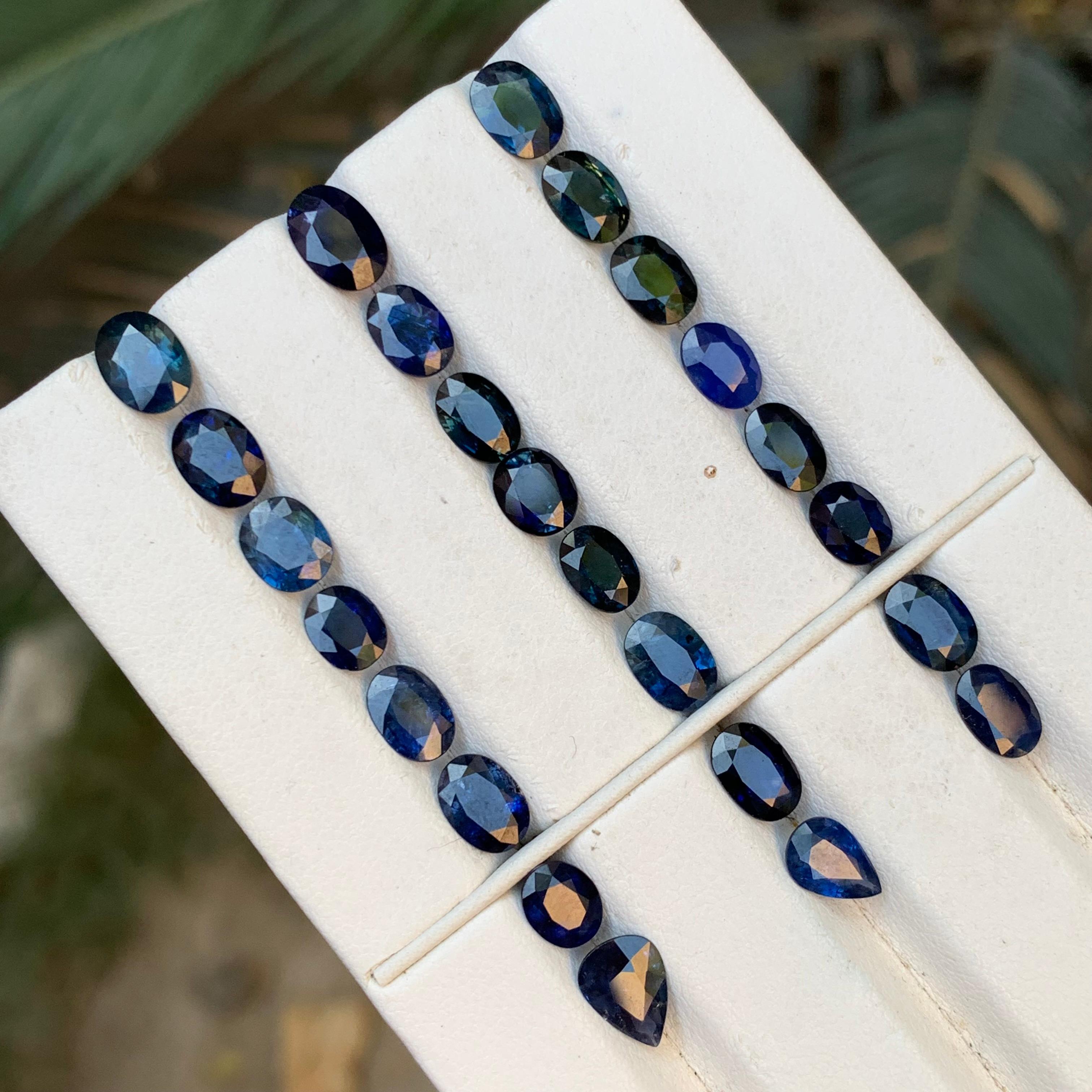 Natürlicher dunkelblauer Saphir Paket 21.45 Ct Oval Schliff Lose Edelsteine Schmuck Größe im Angebot 4