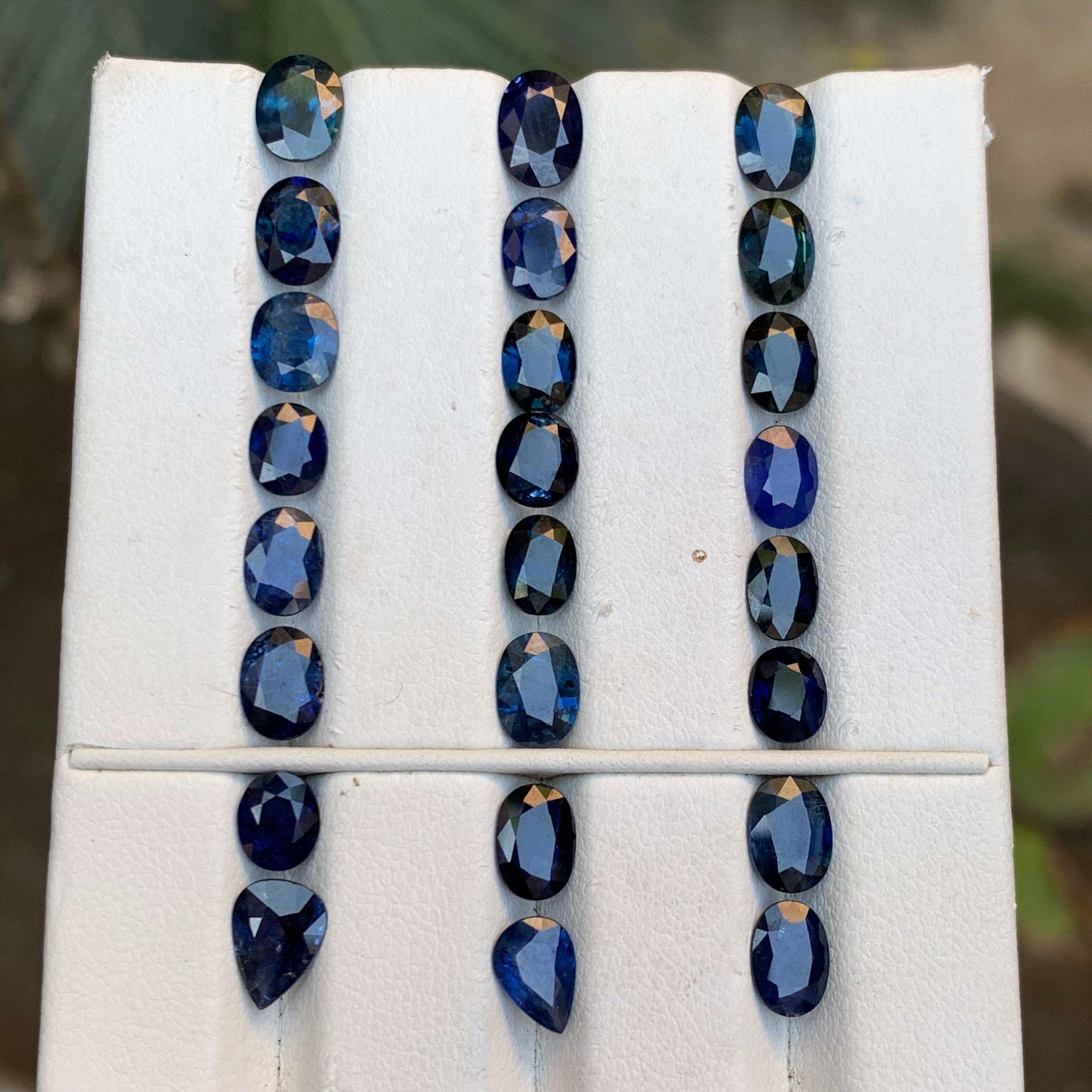 Natürlicher dunkelblauer Saphir Paket 21.45 Ct Oval Schliff Lose Edelsteine Schmuck Größe (Zeitgenössisch) im Angebot