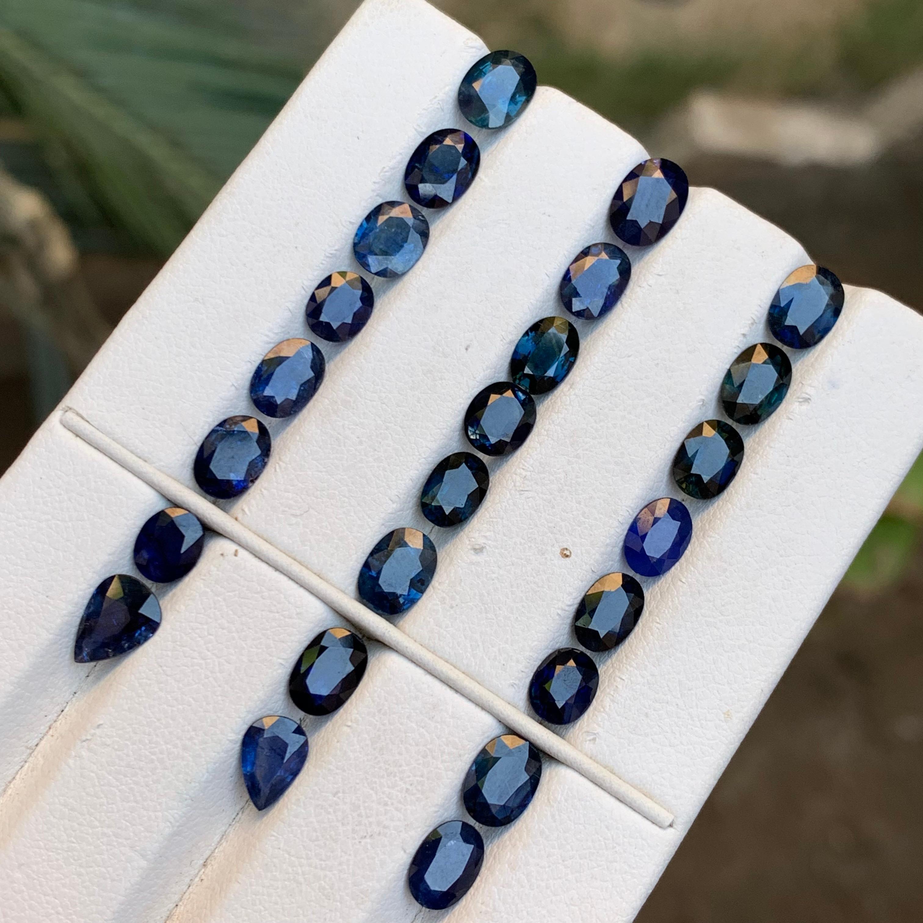 Natürlicher dunkelblauer Saphir Paket 21.45 Ct Oval Schliff Lose Edelsteine Schmuck Größe (Ovalschliff) im Angebot