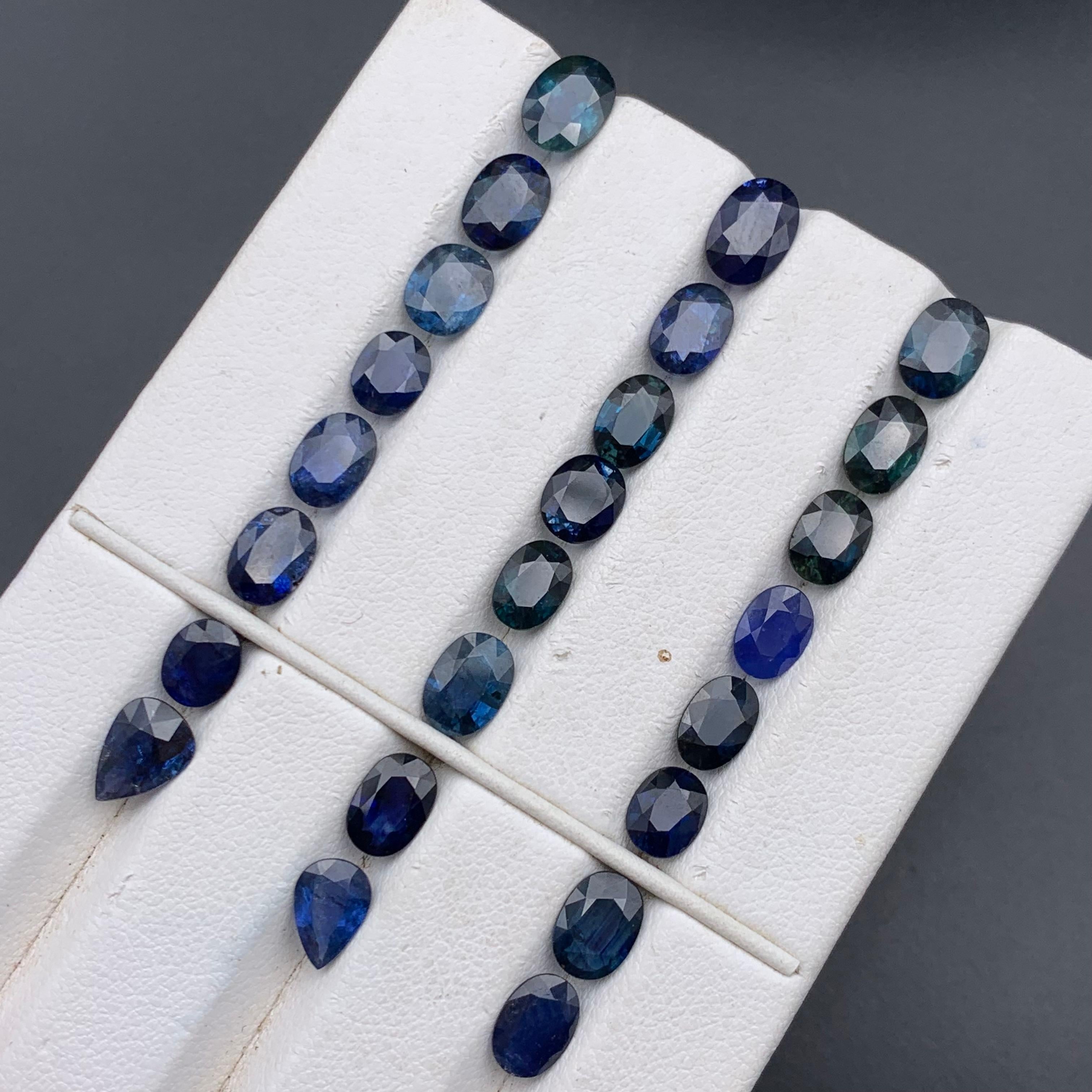 Natürlicher dunkelblauer Saphir Paket 21.45 Ct Oval Schliff Lose Edelsteine Schmuck Größe im Angebot 1