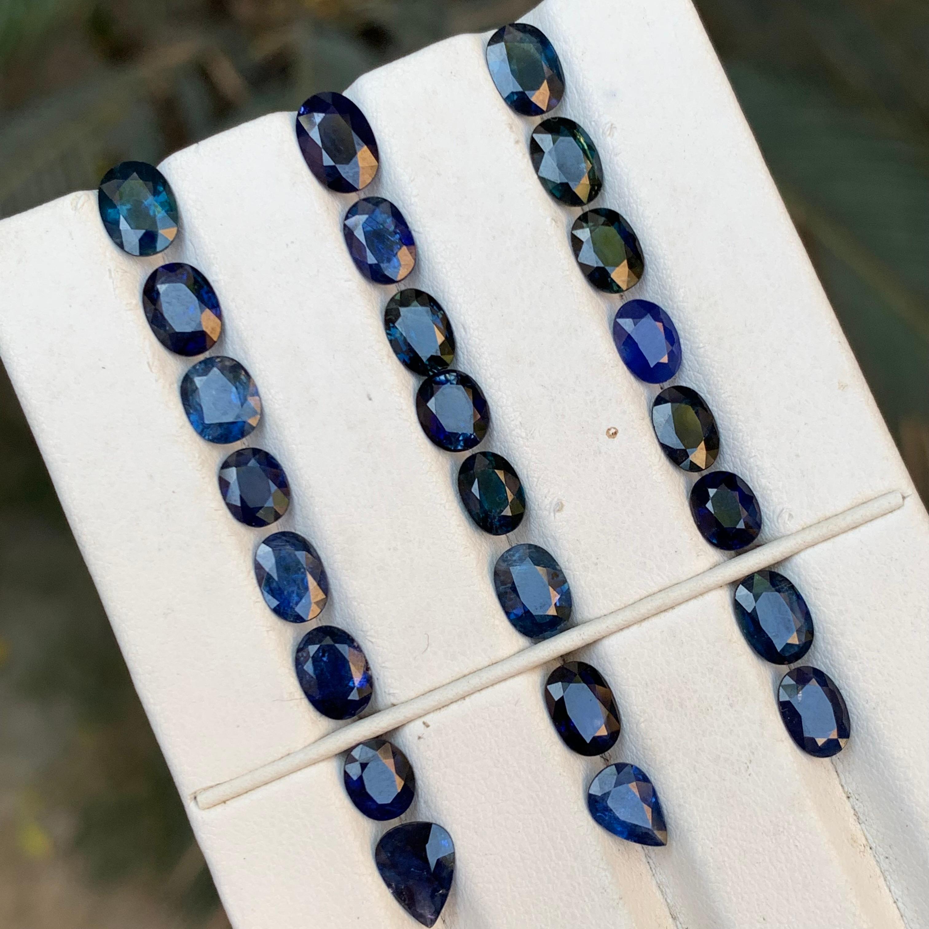 Natürlicher dunkelblauer Saphir Paket 21.45 Ct Oval Schliff Lose Edelsteine Schmuck Größe im Angebot 2