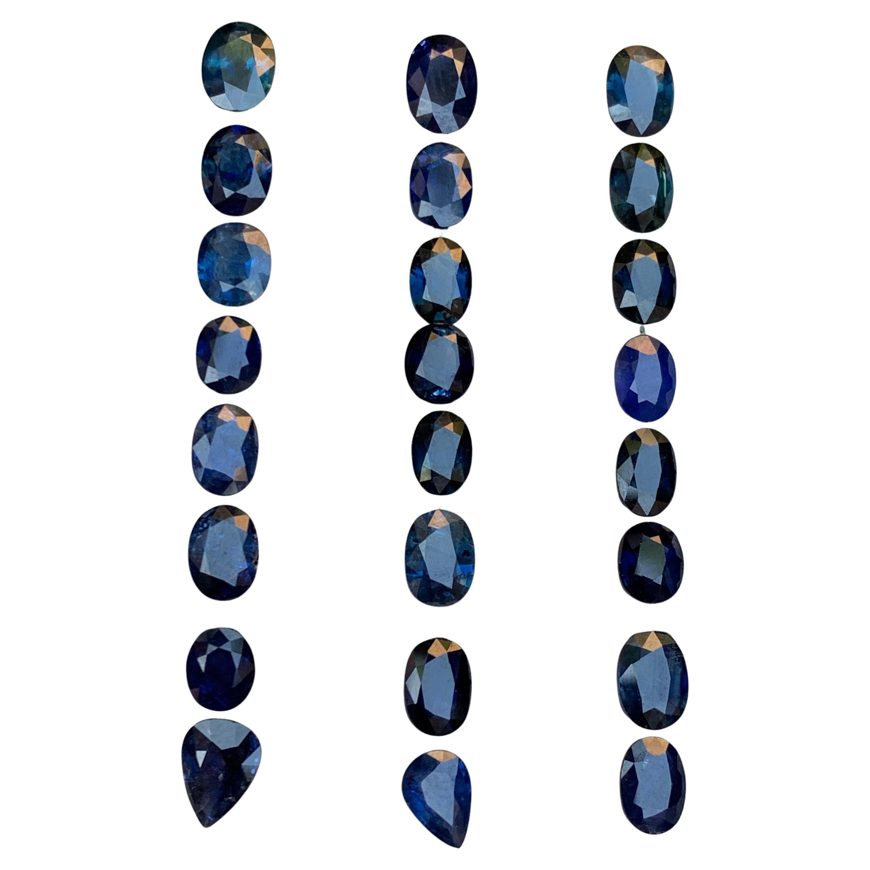 Natürlicher dunkelblauer Saphir Paket 21.45 Ct Oval Schliff Lose Edelsteine Schmuck Größe im Angebot