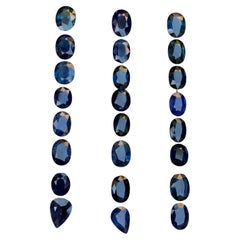 Natürlicher dunkelblauer Saphir Paket 21.45 Ct Oval Schliff Lose Edelsteine Schmuck Größe