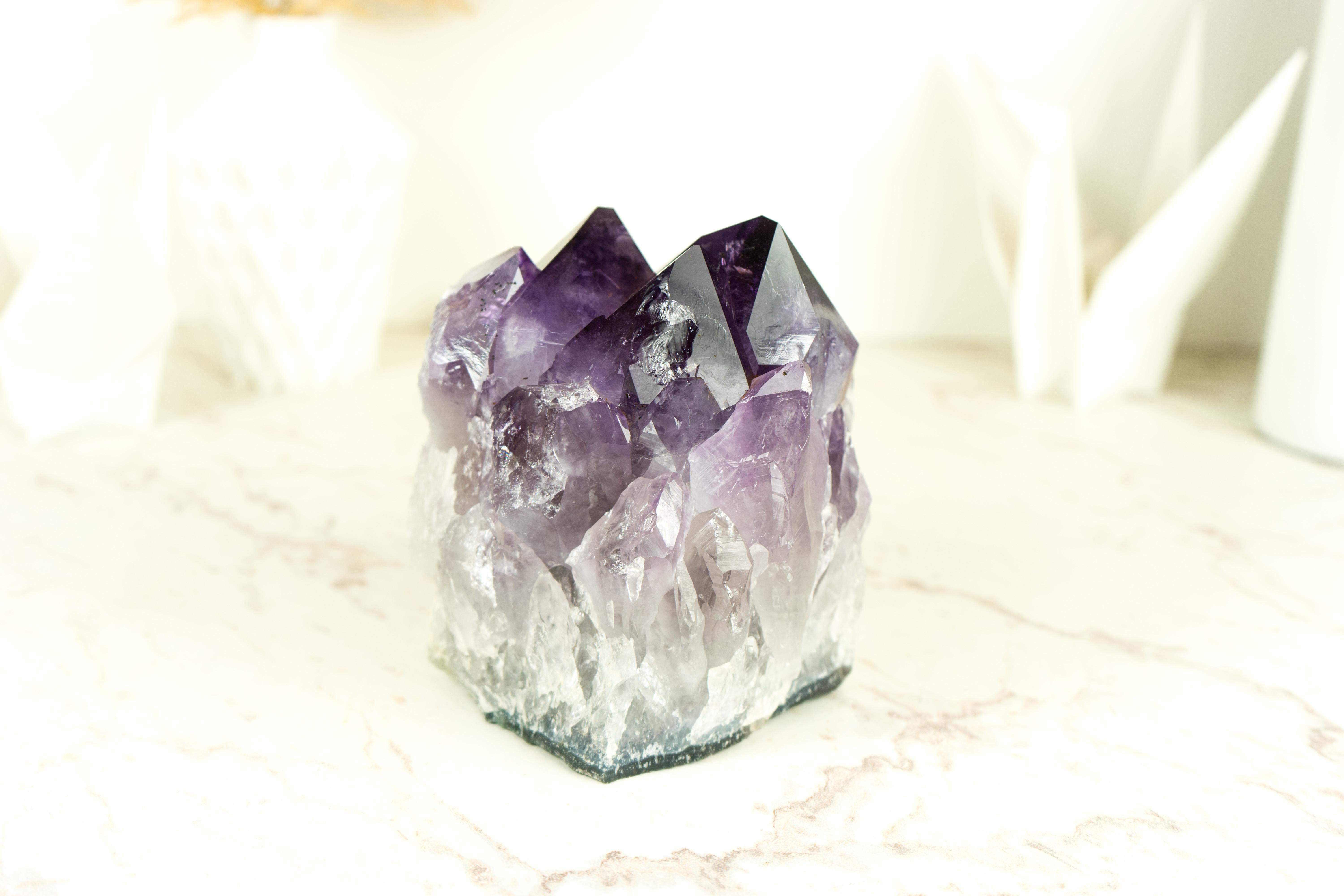 Natural Dark Saturated Amethyst Cluster with AAA Purple Amethyst Druzy Points 3