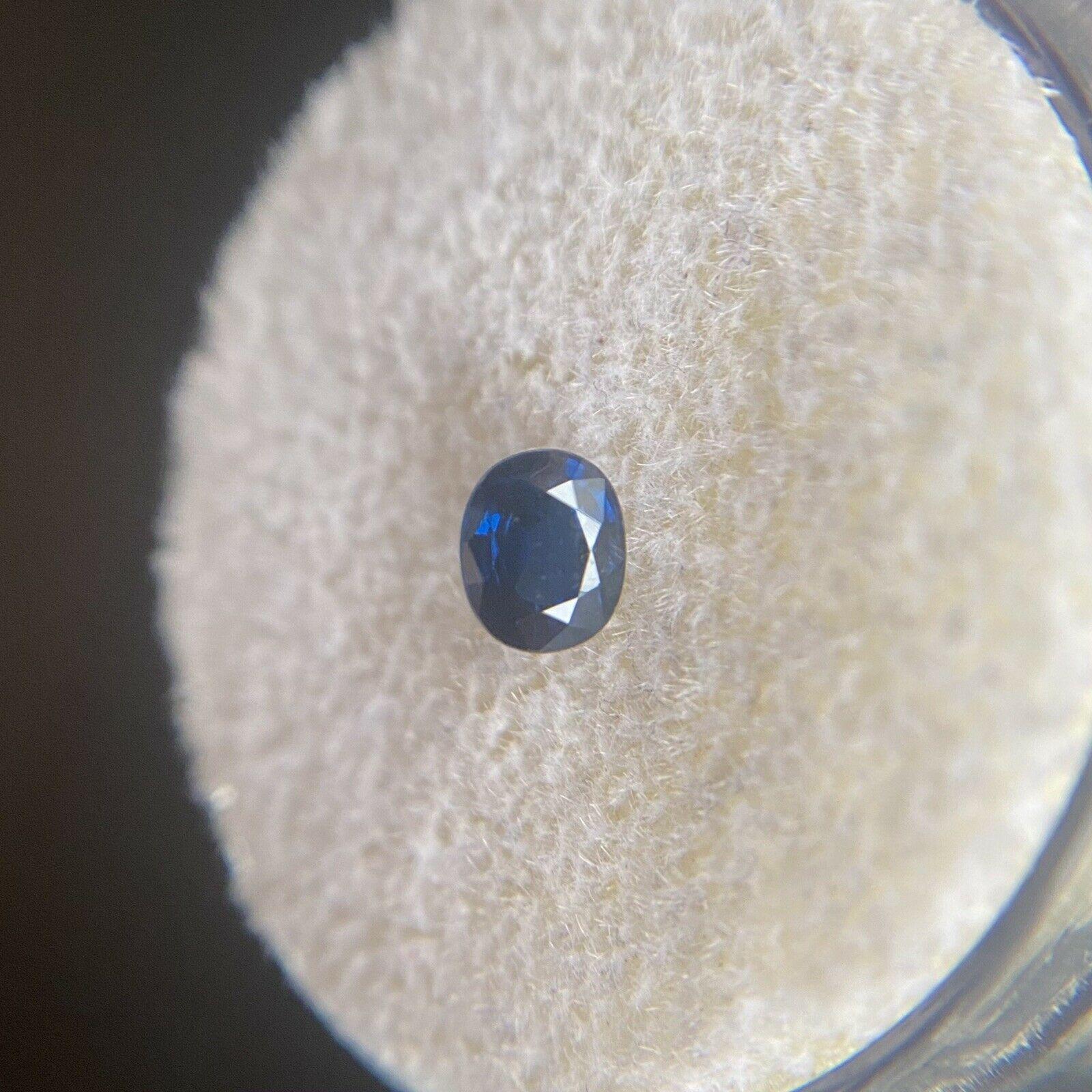 Natural Deep Blue Sapphire 0.48ct Oval Cut Loose Gem 4.6 x 3.7mm

Natural Fine Deep Blue Sapphire Gemstone. 
0.48 Carat with a beautiful deep blue colour and good clarity, a clean gem with only some small natural inclusions visible when looking