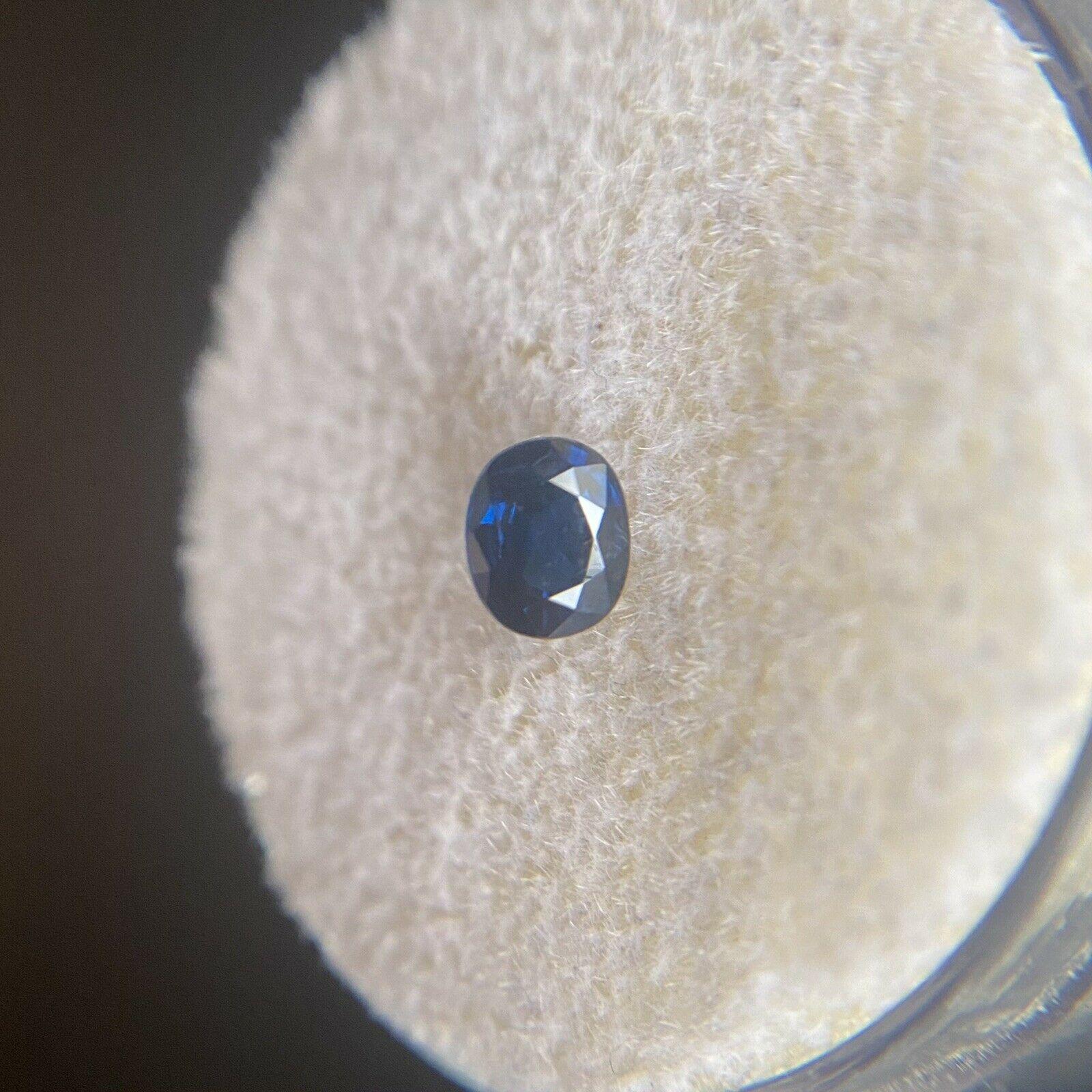 Natural Deep Blue Sapphire 0.48ct Oval Cut Loose Gem In New Condition In Birmingham, GB