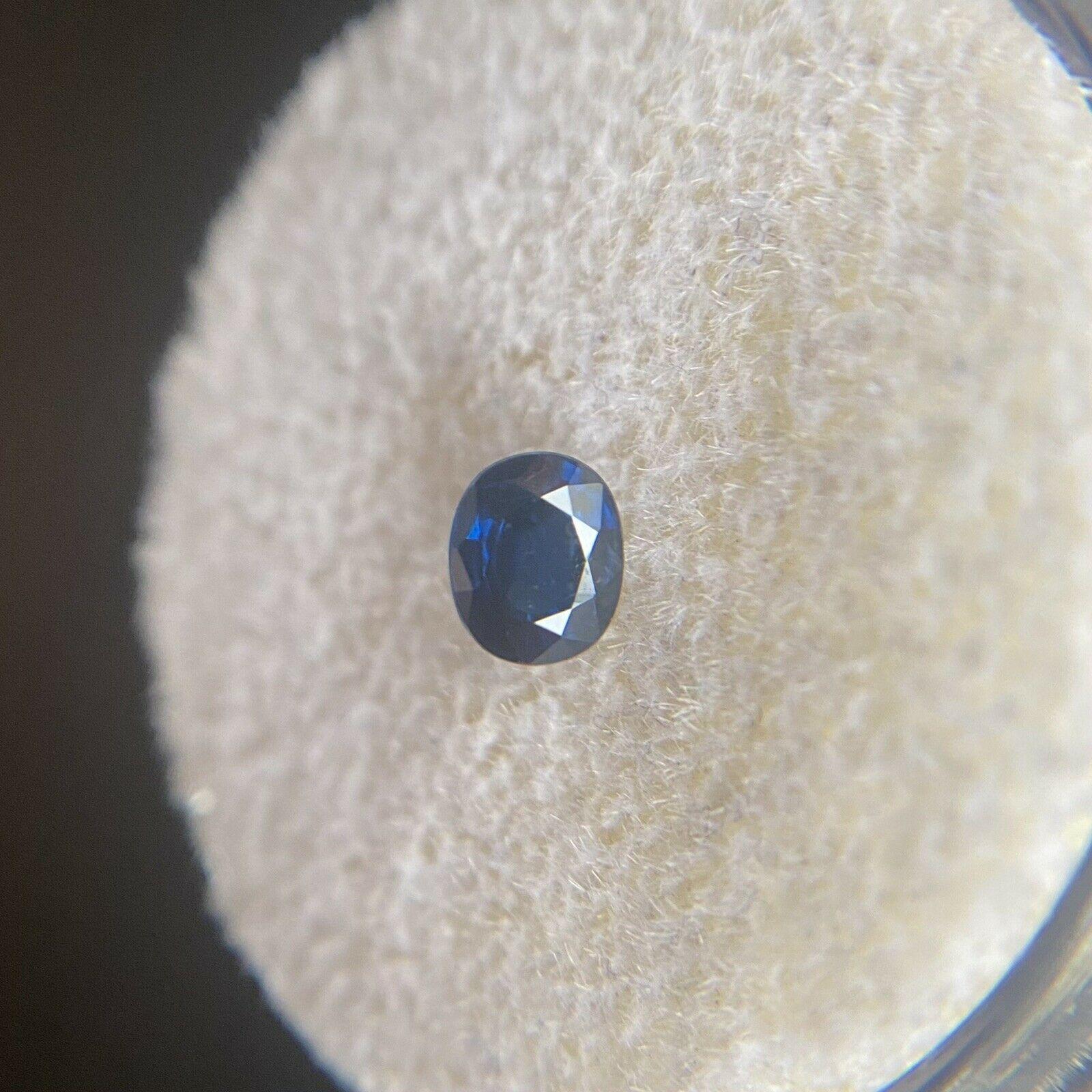 Natural Deep Blue Sapphire 0.48ct Oval Cut Loose Gem 1