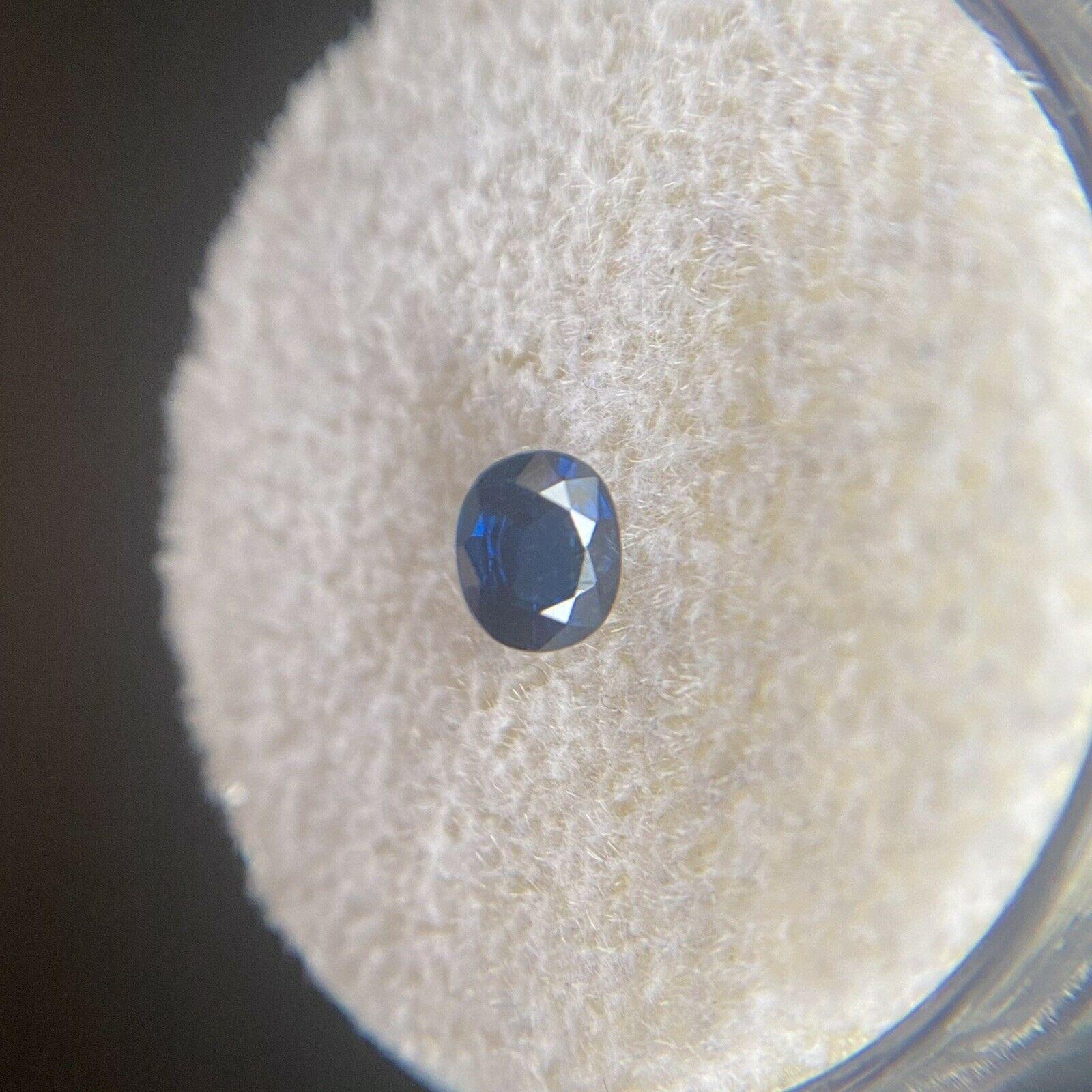 Natural Deep Blue Sapphire 0.48ct Oval Cut Loose Gem 2