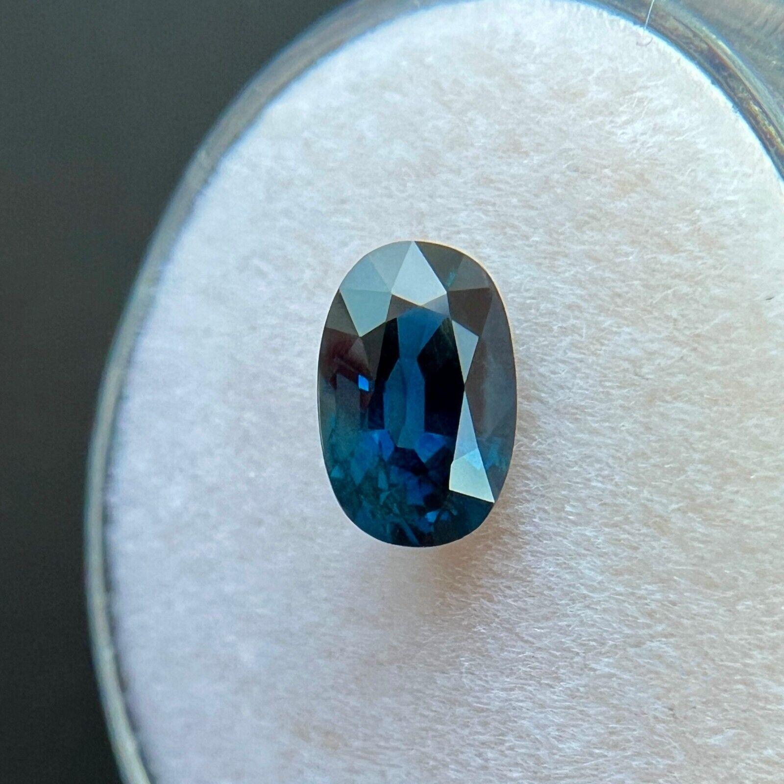 Natural Deep Blue Sapphire 1.14ct GIA Certified 7.5X4.9mm Oval Cut Gemstone In New Condition For Sale In Birmingham, GB