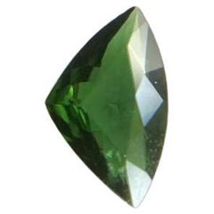 Natural Deep Green Chrome Tourmaline 0.49ct Trillion Triangle Cut Rare Gem
