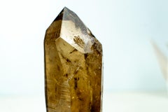 Natural Deep Honey-Gold Citrine Quartz Crystal with Feldspar Inclusions