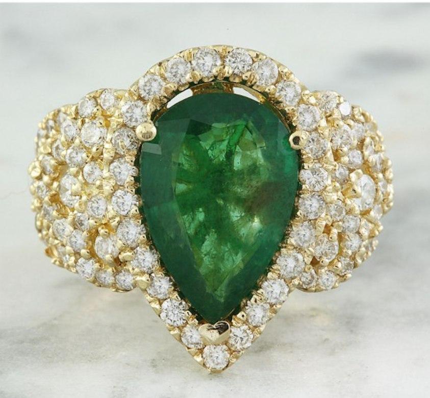 Ring Yellow Gold 14 K

Total Ring Weight: 9 Grams
Emerald Weight 5.25 Carat (13.00x9.00 Millimeters)
Diamond Weight: 2.00 carat (F-G Color, VS2-SI1 Clarity)

With a heritage of ancient fine Swiss jewelry traditions, NATKINA is a Geneva based