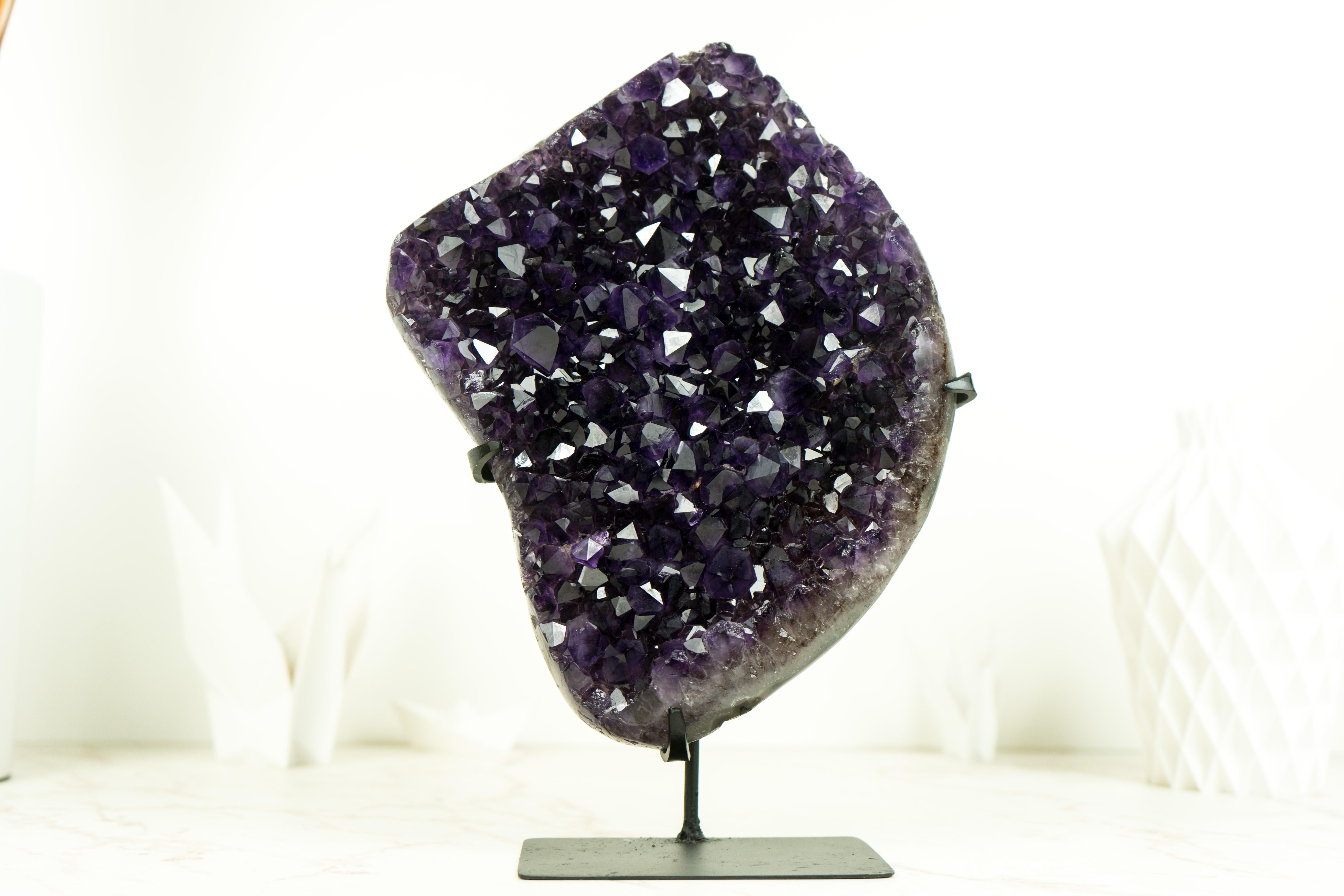 Natural Deep Purple Amethyst Cluster with High-Grade Grape Jelly Amethyst Druzy For Sale 6