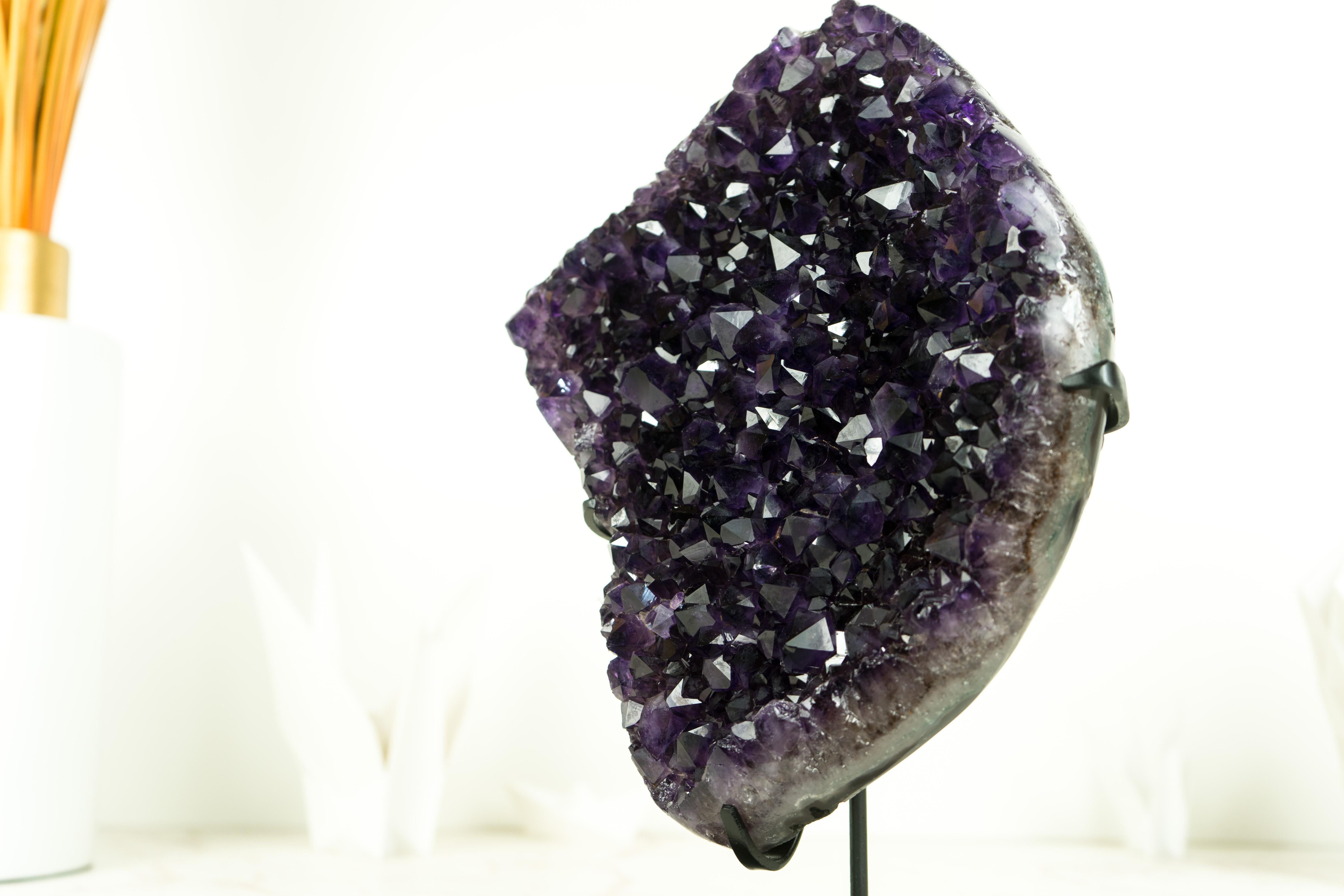 Natural Deep Purple Amethyst Cluster with High-Grade Grape Jelly Amethyst Druzy For Sale 8