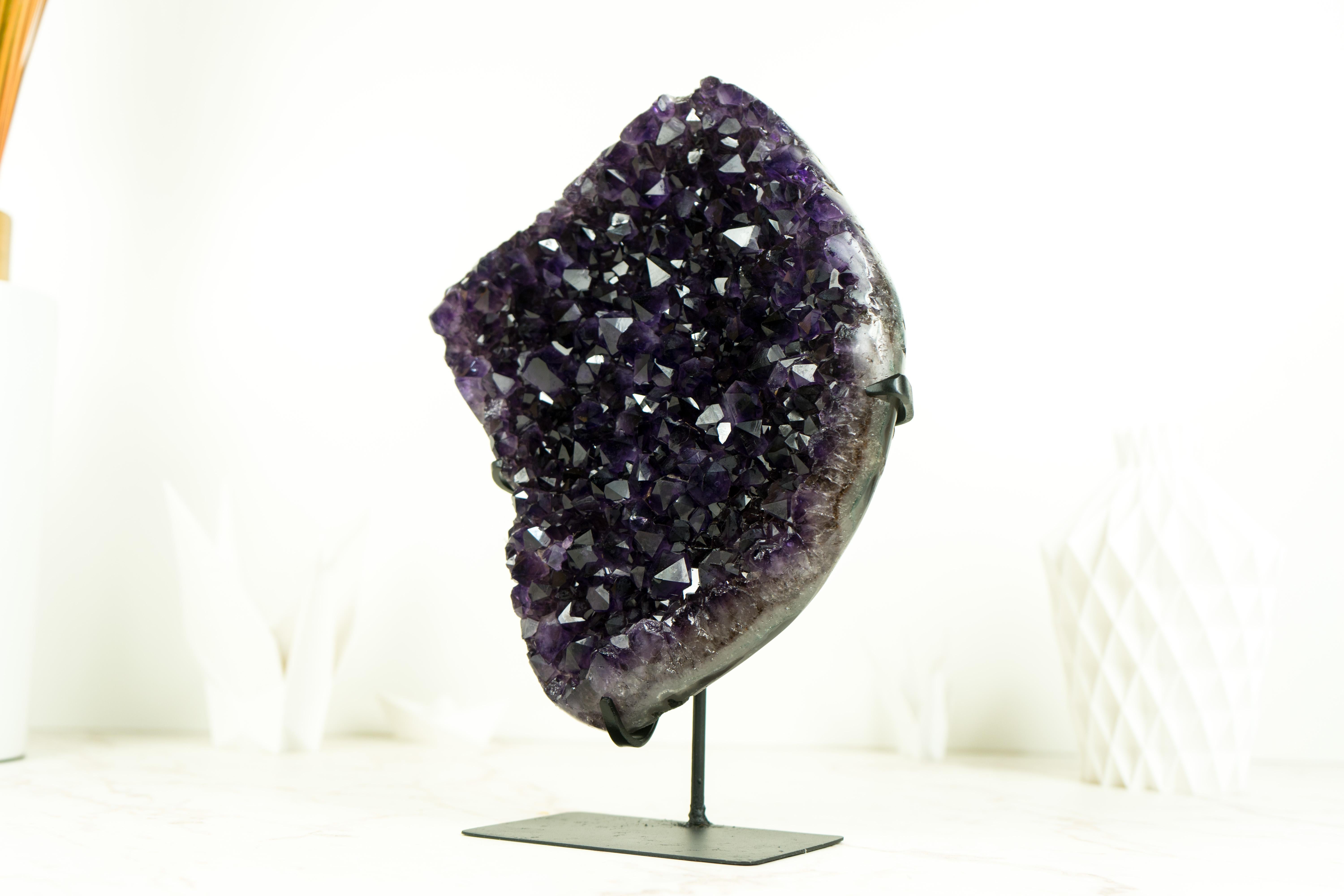 Natural Deep Purple Amethyst Cluster with High-Grade Grape Jelly Amethyst Druzy For Sale 9