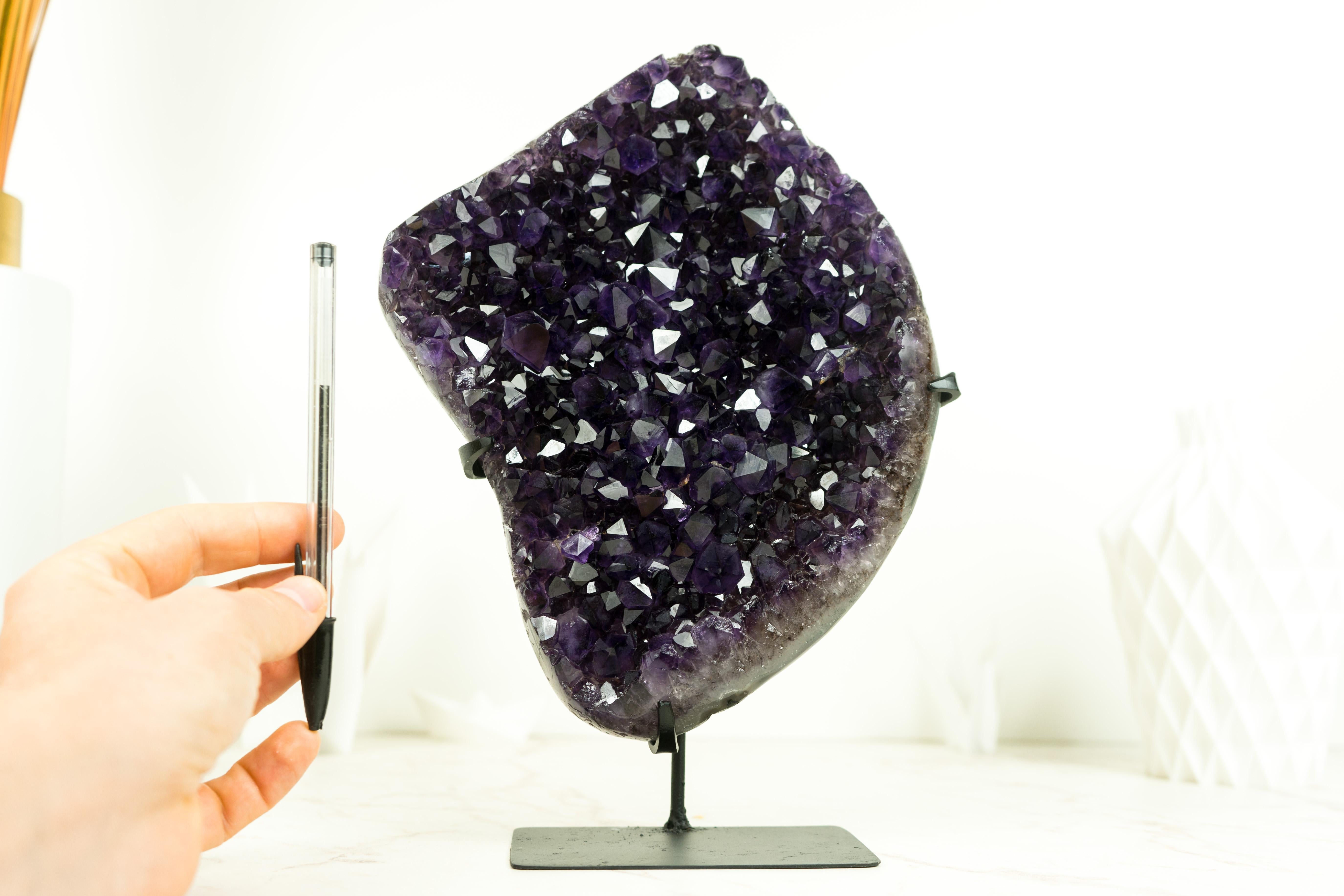 Natural Deep Purple Amethyst Cluster with High-Grade Grape Jelly Amethyst Druzy For Sale 11