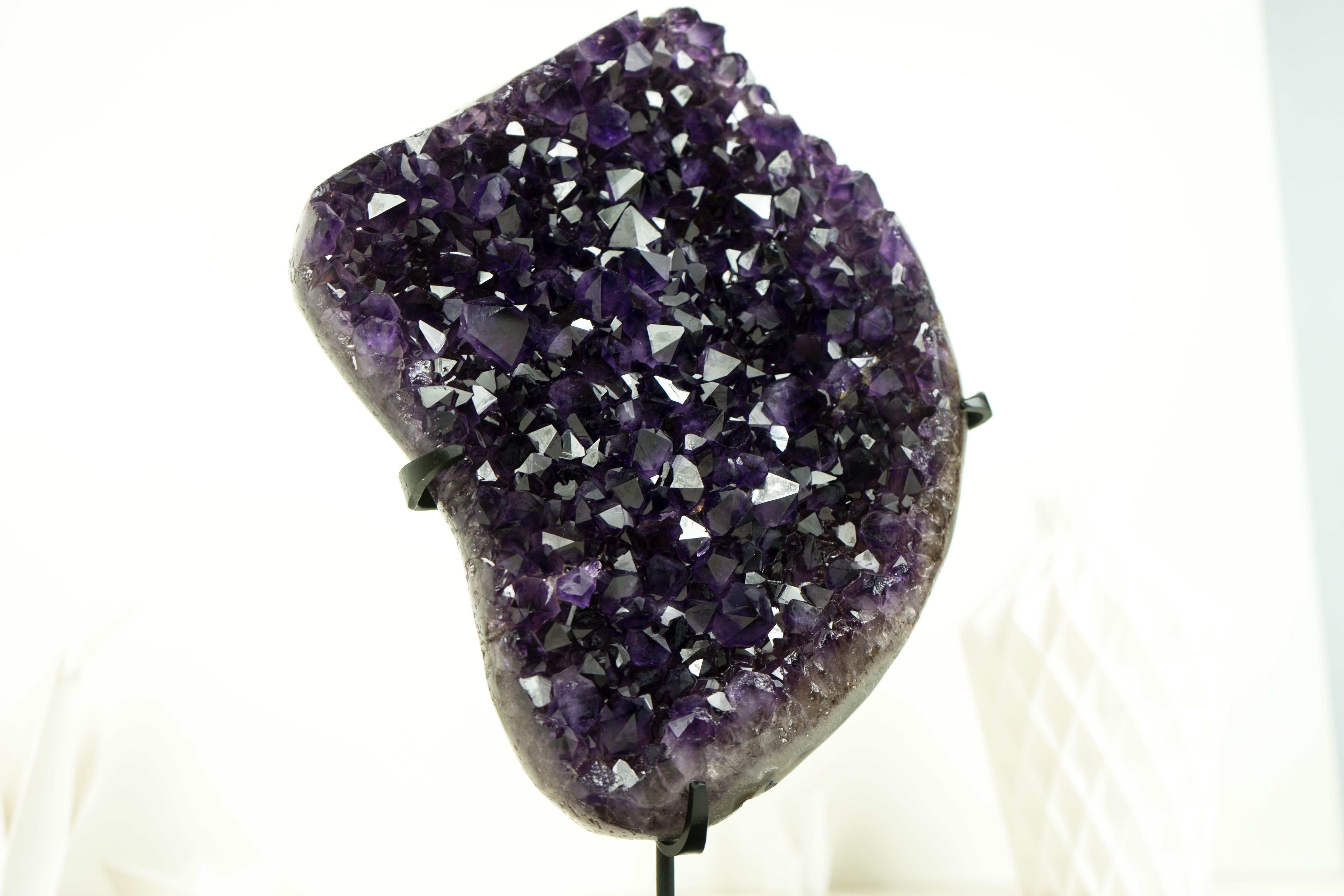 Natural Deep Purple Amethyst Cluster with High-Grade Grape Jelly Amethyst Druzy For Sale 3