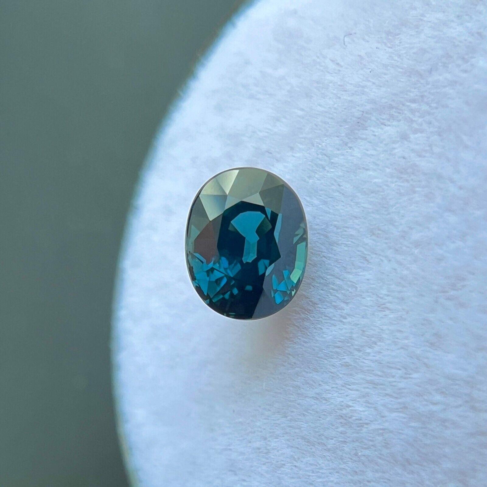 Oval Cut Natural Deep Teal Blue Sapphire 1.02ct Gia Certified 5.8x4.7mm Oval Untreated For Sale