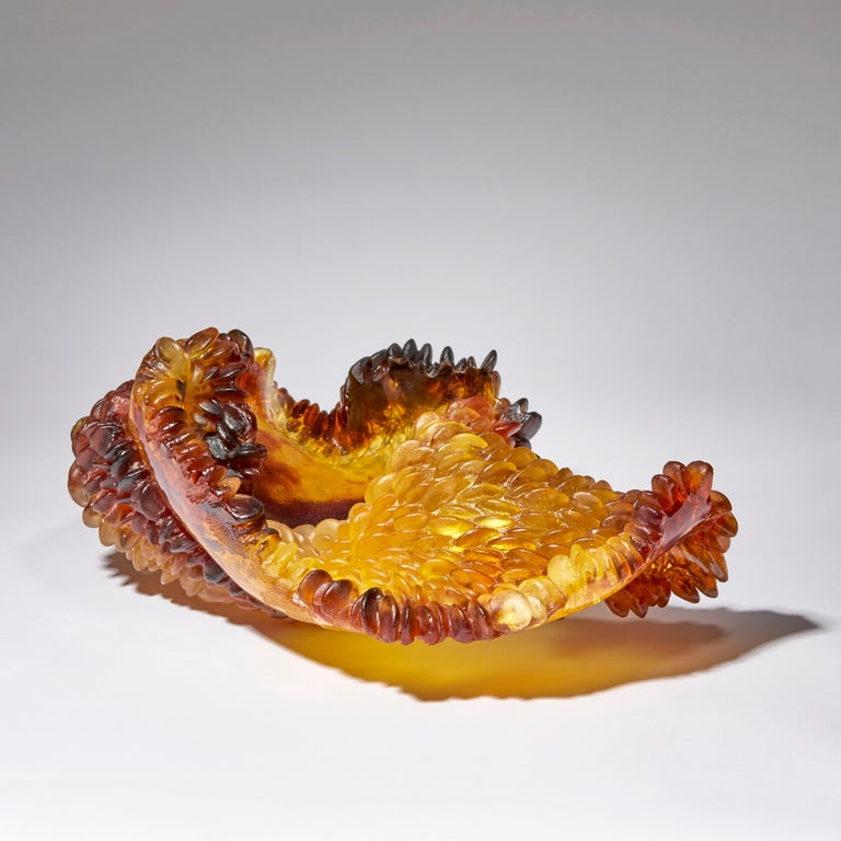 British Natural Deviations, Glass Sculpture in Amber, Red & Brown by Nina Casson McGarva For Sale