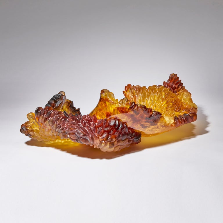 Natural Deviations, Glass Sculpture in Amber, Red & Brown by Nina Casson McGarva In New Condition For Sale In London, GB