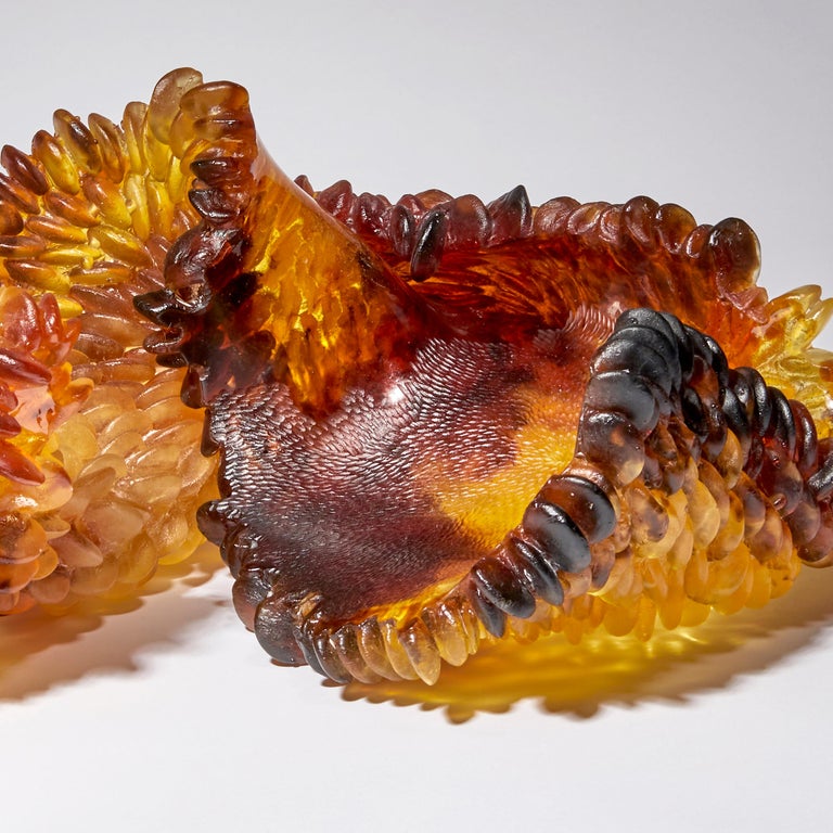 Natural Deviations, Glass Sculpture in Amber, Red & Brown by Nina Casson McGarva For Sale 2