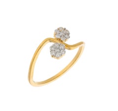 Natural Diamond 0.12ct Round Cut Ring in 18K Yellow Gold, India