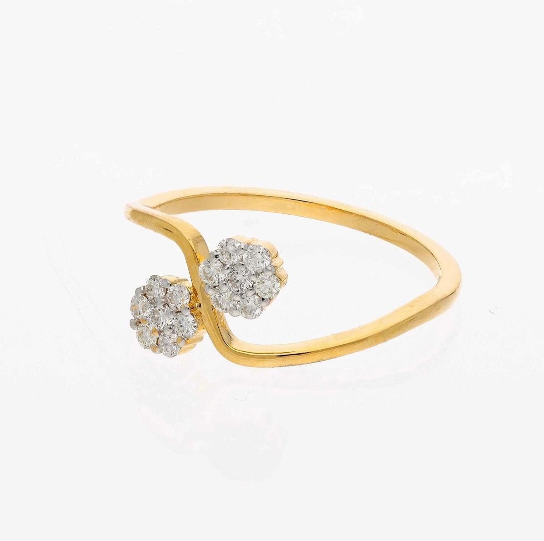 Ring mit natürlichem Diamant 0,12cts in 18k Gold (Gemischter Schliff) im Angebot
