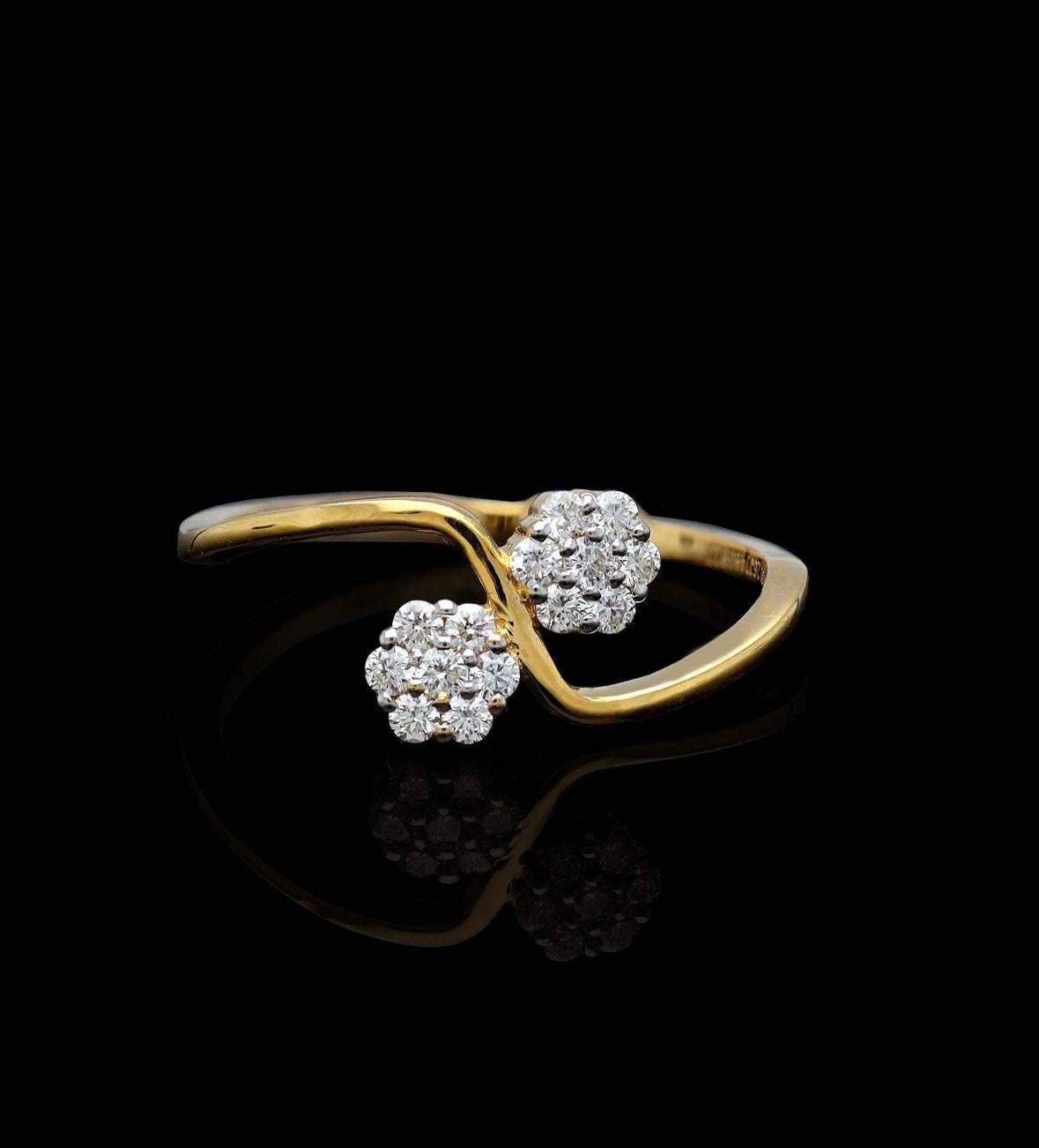 Ring mit natürlichem Diamant 0,12cts in 18k Gold im Zustand „Neu“ im Angebot in jaipur, IN