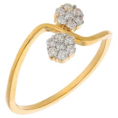 Bague en or 18 carats avec diamant naturel 0,12 carat