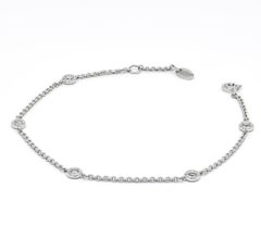Natural Diamond 0.13 carats 18 Karats White Gold Chain Link Tennis Bracelet