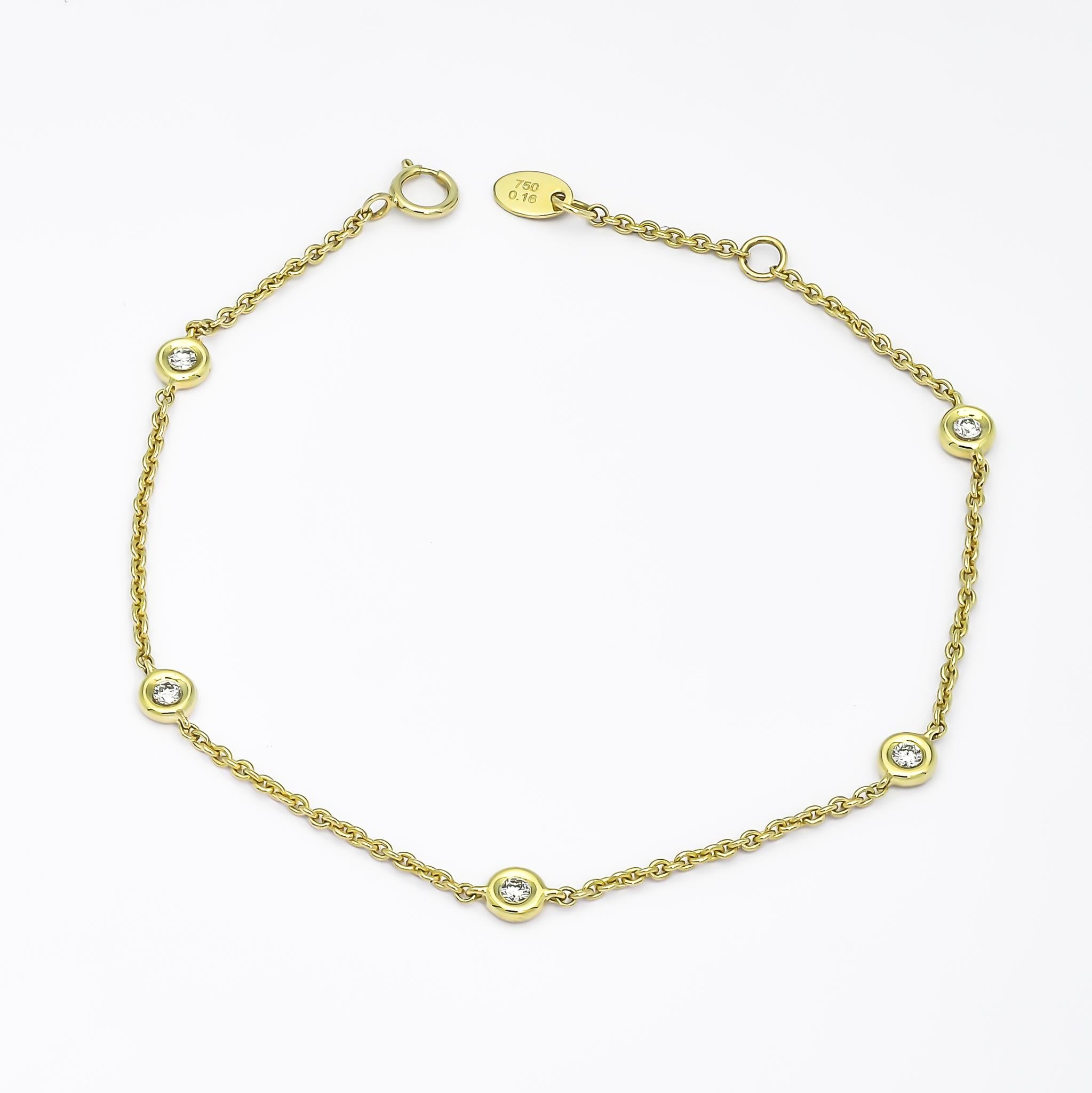 Natural Diamond 0.14 carats 18 Karats White Gold Chain Link Bracelet  For Sale 2