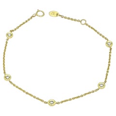 Bracelet à maillons en or jaune 18 carats avec diamants naturels 0,14 carat 