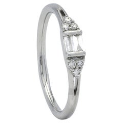 Natural Diamond 0.16 carats 18KT White Gold Simple Solitaire Engagement Ring 