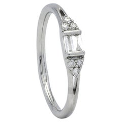 Bague de fiançailles solitaire simple en or blanc 18 carats avec diamant naturel 0,16 carat
