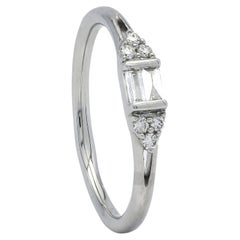 Bague de fiançailles solitaire simple en or blanc 18 carats avec diamant naturel 0,16 carat 