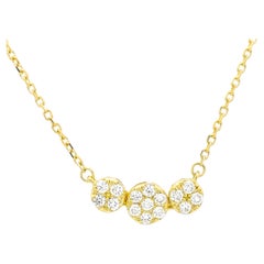 Natural Diamond 0.17 carats 18 KT Yellow Gold Chain Pendant Necklace 