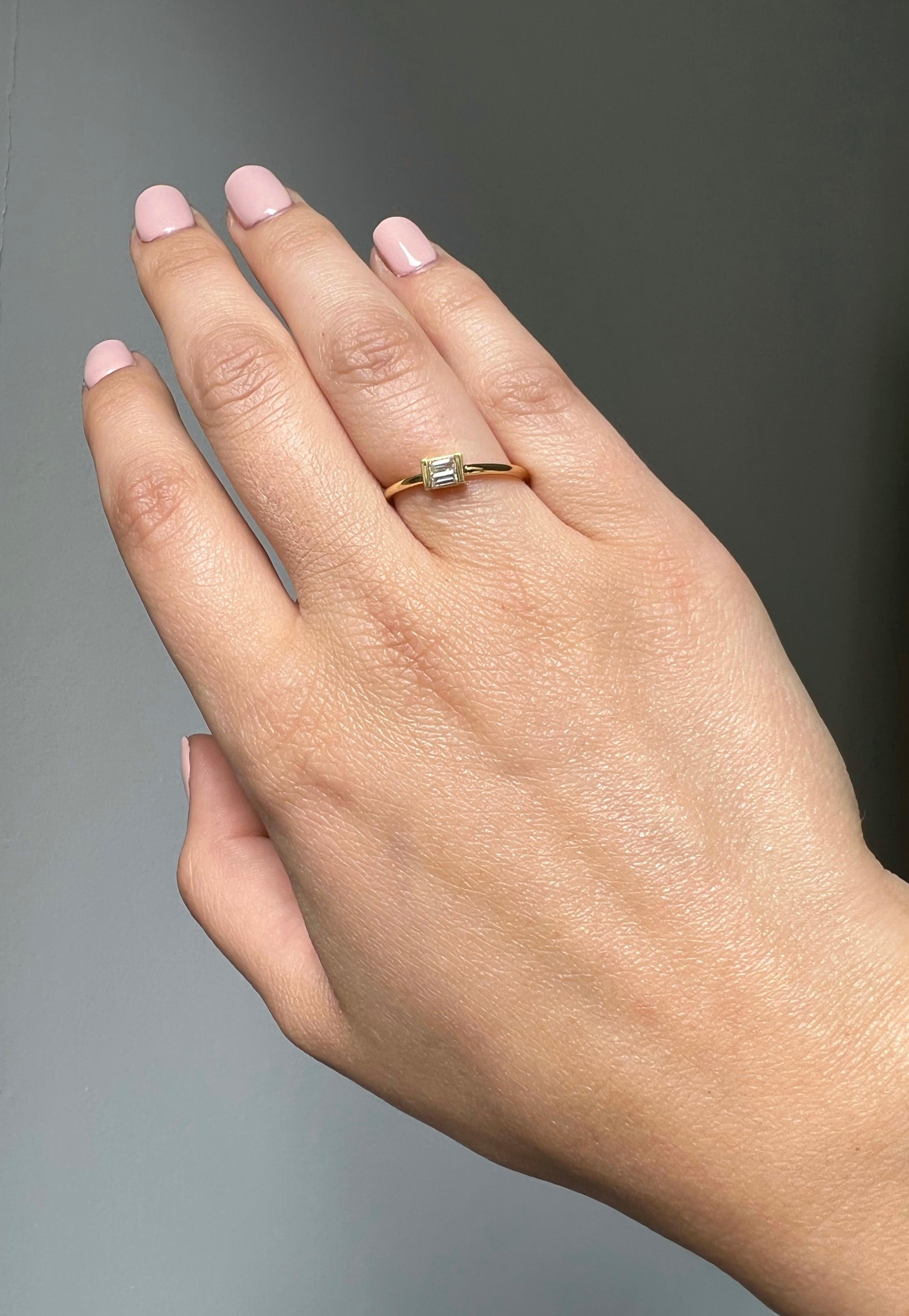 in vendita:  Anello impilabile con diamante naturale da 0,18 carati in oro bianco 18 carati 8