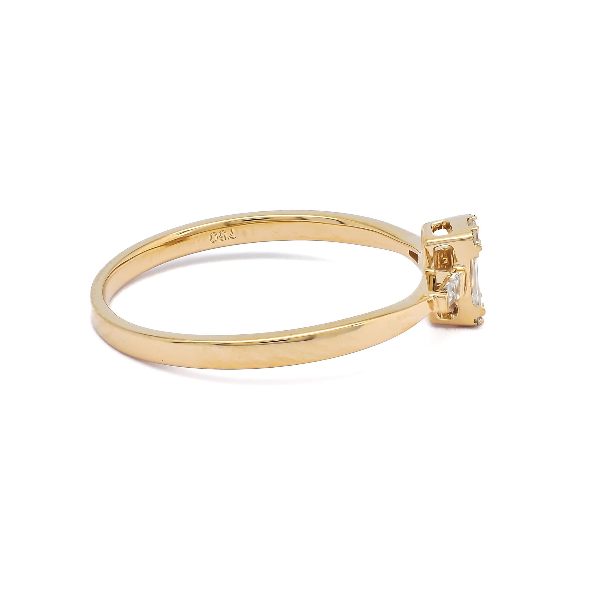 Modern Natural Diamond 0.19CT 18Karat Rose Gold Diamond Engagement Ring For Sale