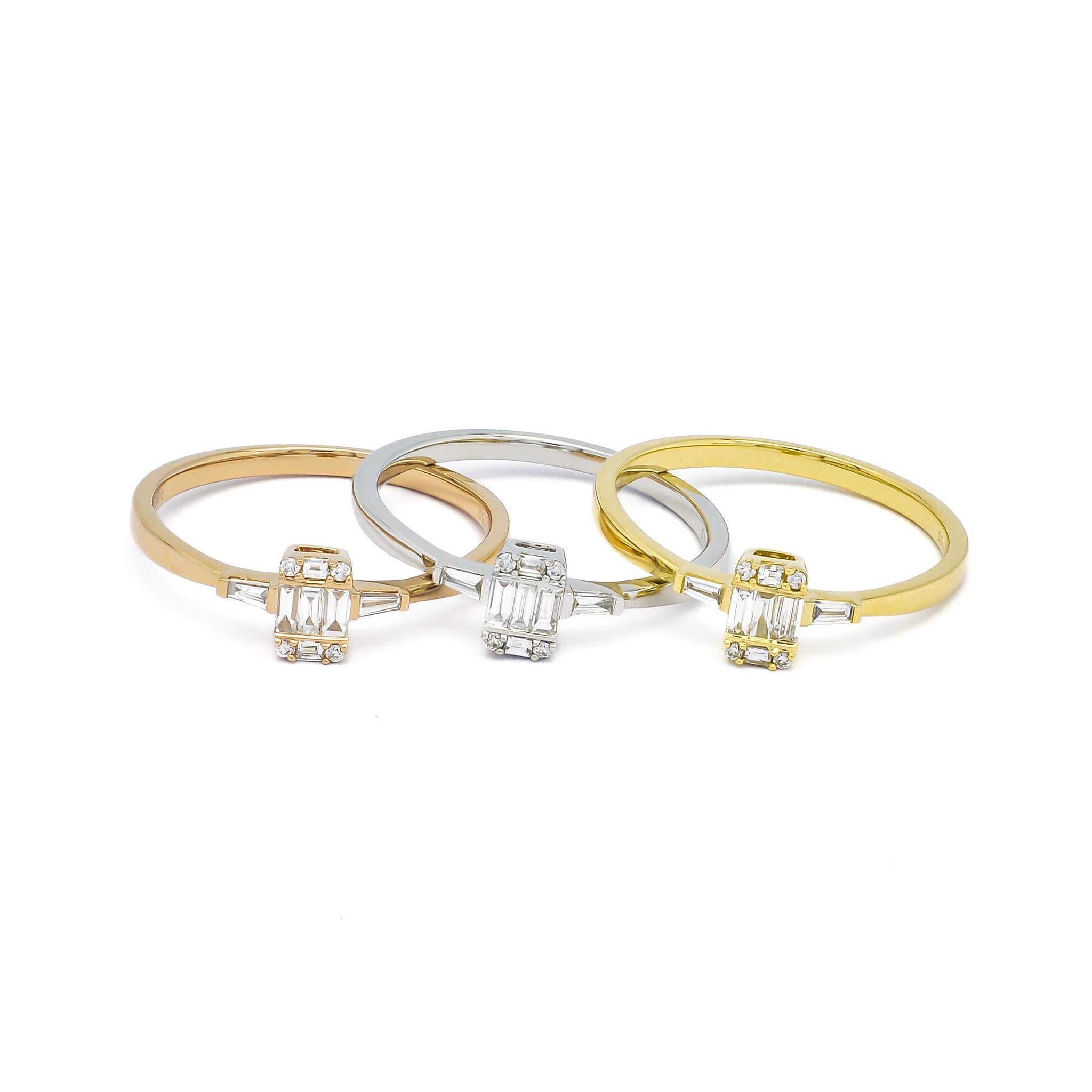 Natural Diamond 0.19CT 18Karat Rose Gold Diamond Engagement Ring For Sale 2