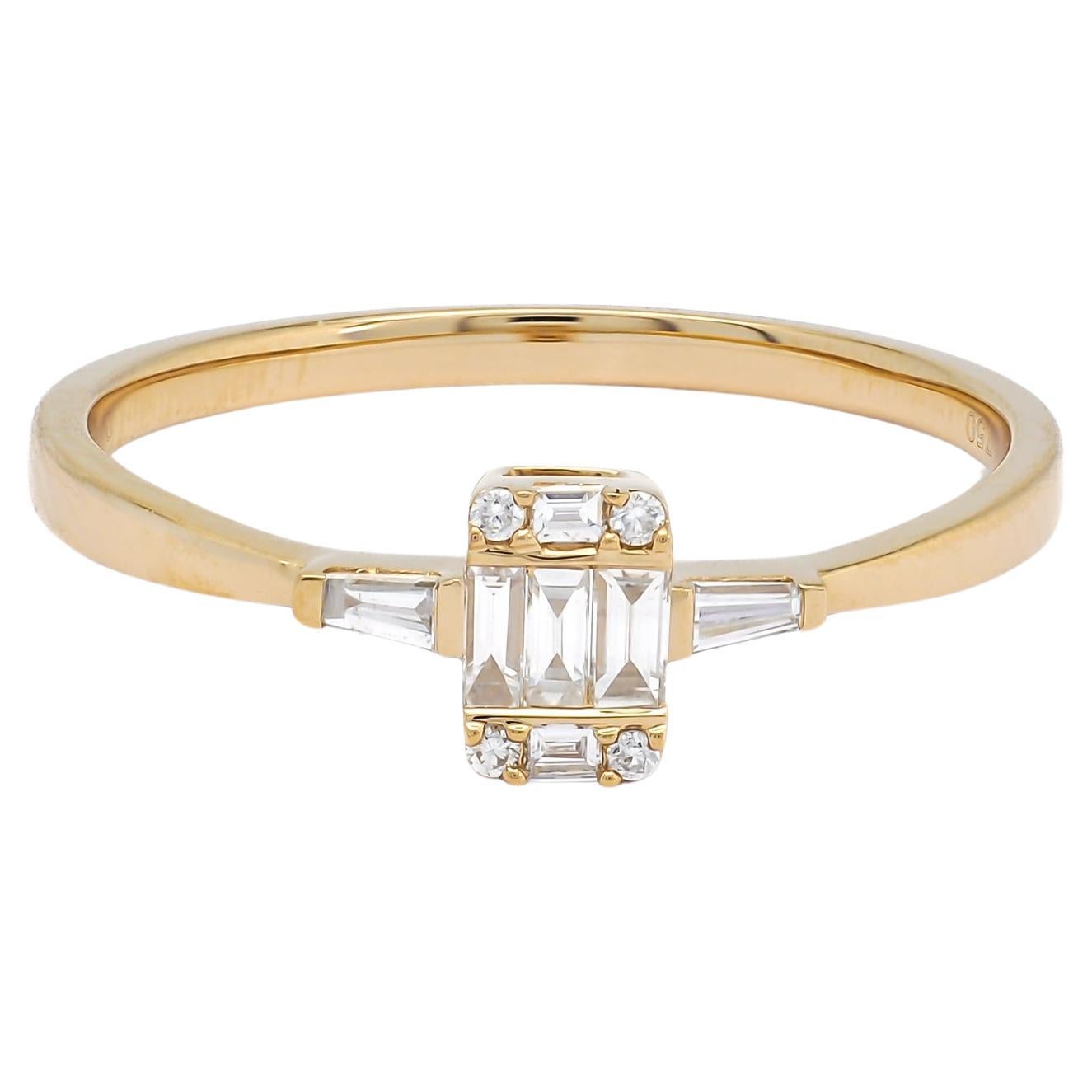 Natural Diamond 0.19CT 18Karat Rose Gold Diamond Engagement Ring For Sale
