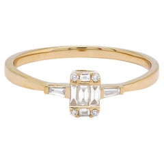 Bague de fiançailles en or rose 18 carats avec diamant naturel 0,19 carat