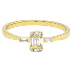 Bague de fiançailles en or jaune 18 carats avec diamant naturel 0,19 carat