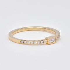 Natural Diamond 0.20 cts 18 Karat Rose Gold Stackable Band Ring