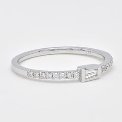Natural Diamond 0.20 cts 18 Karat White Gold Stackable Band Ring
