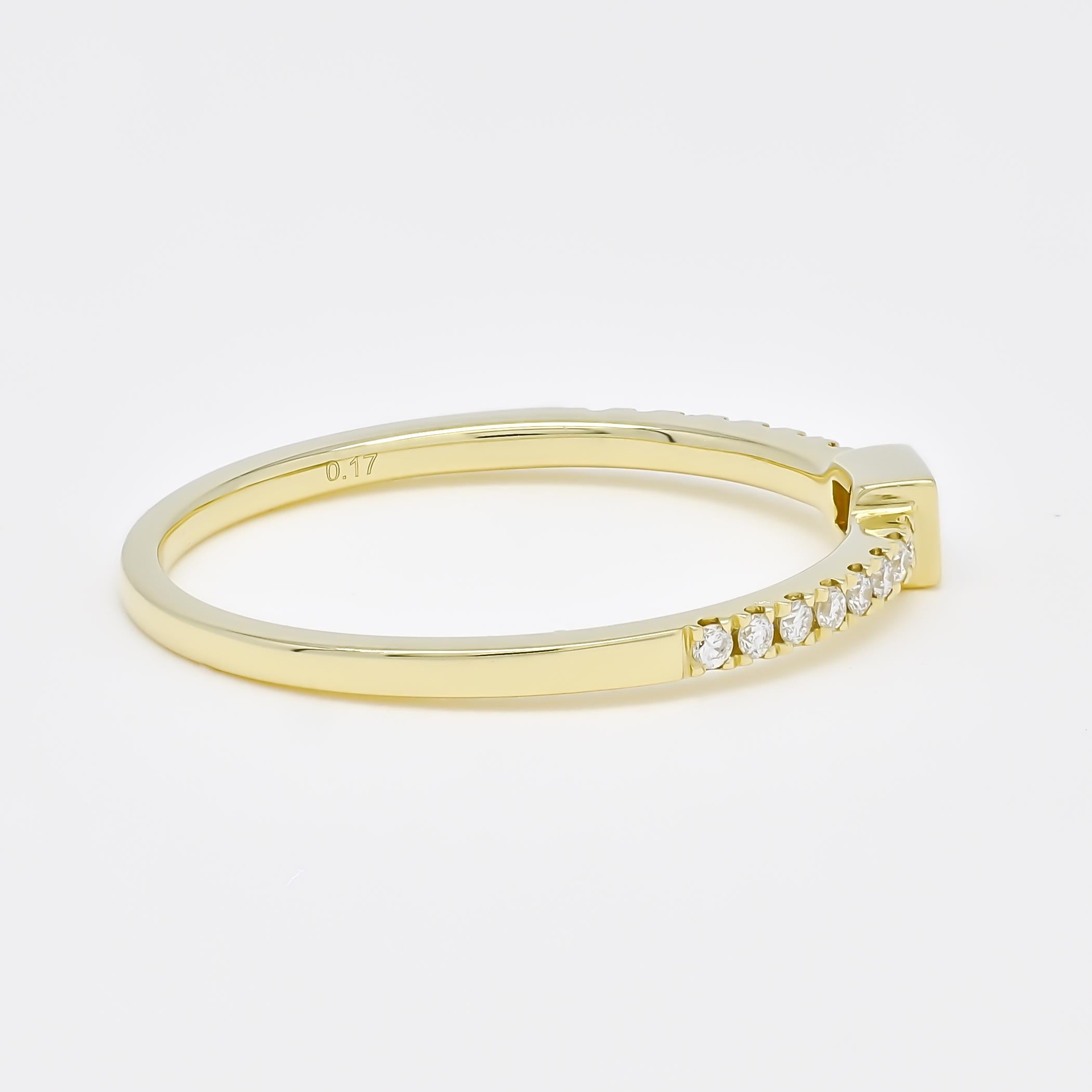 Natural Diamond 0.20 cts 18 Karat White Gold Stackable Band Ring For Sale 1