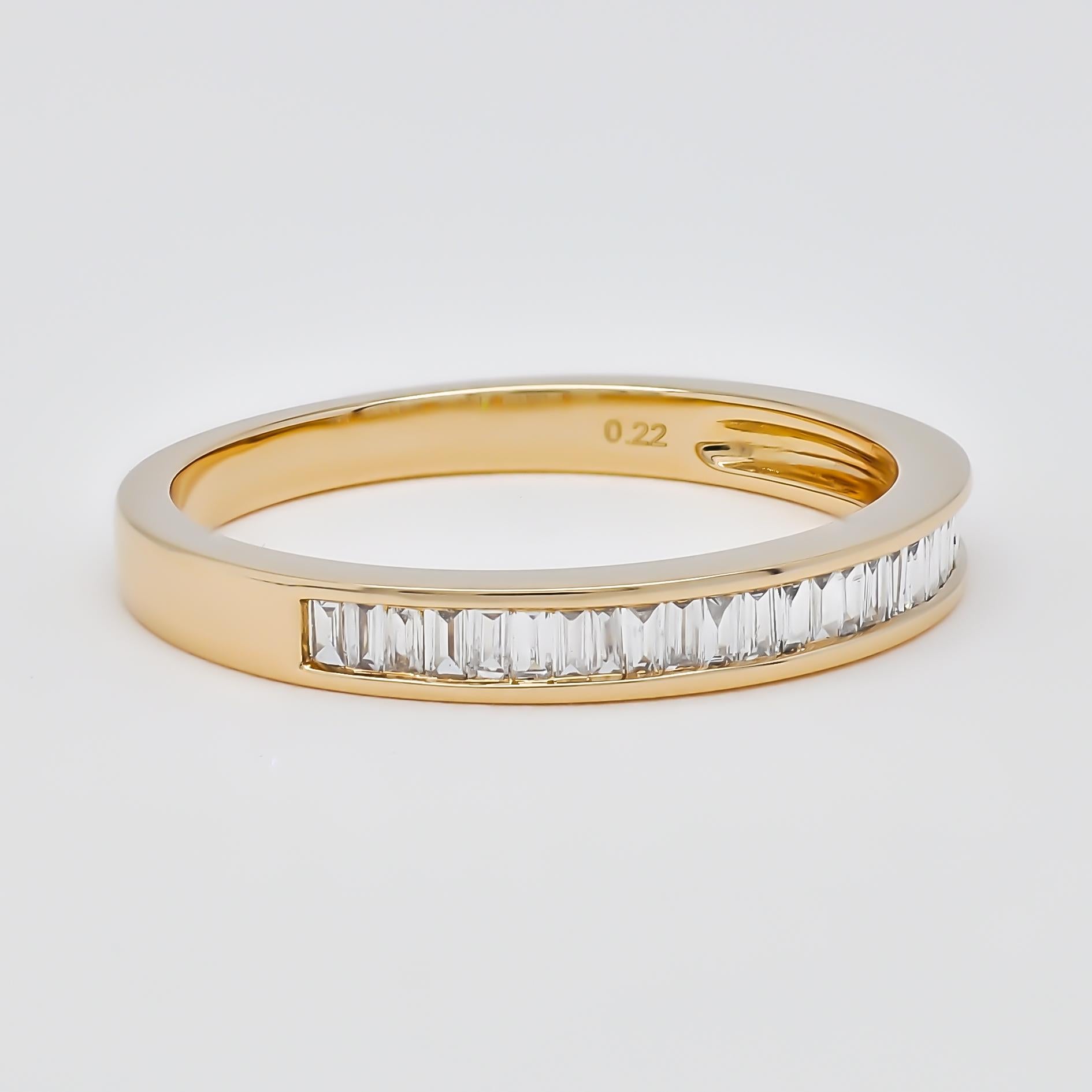 Natürlicher Diamant 0,22 Karat 18KT Roségold Halb-Eternity-Ring im Angebot 3