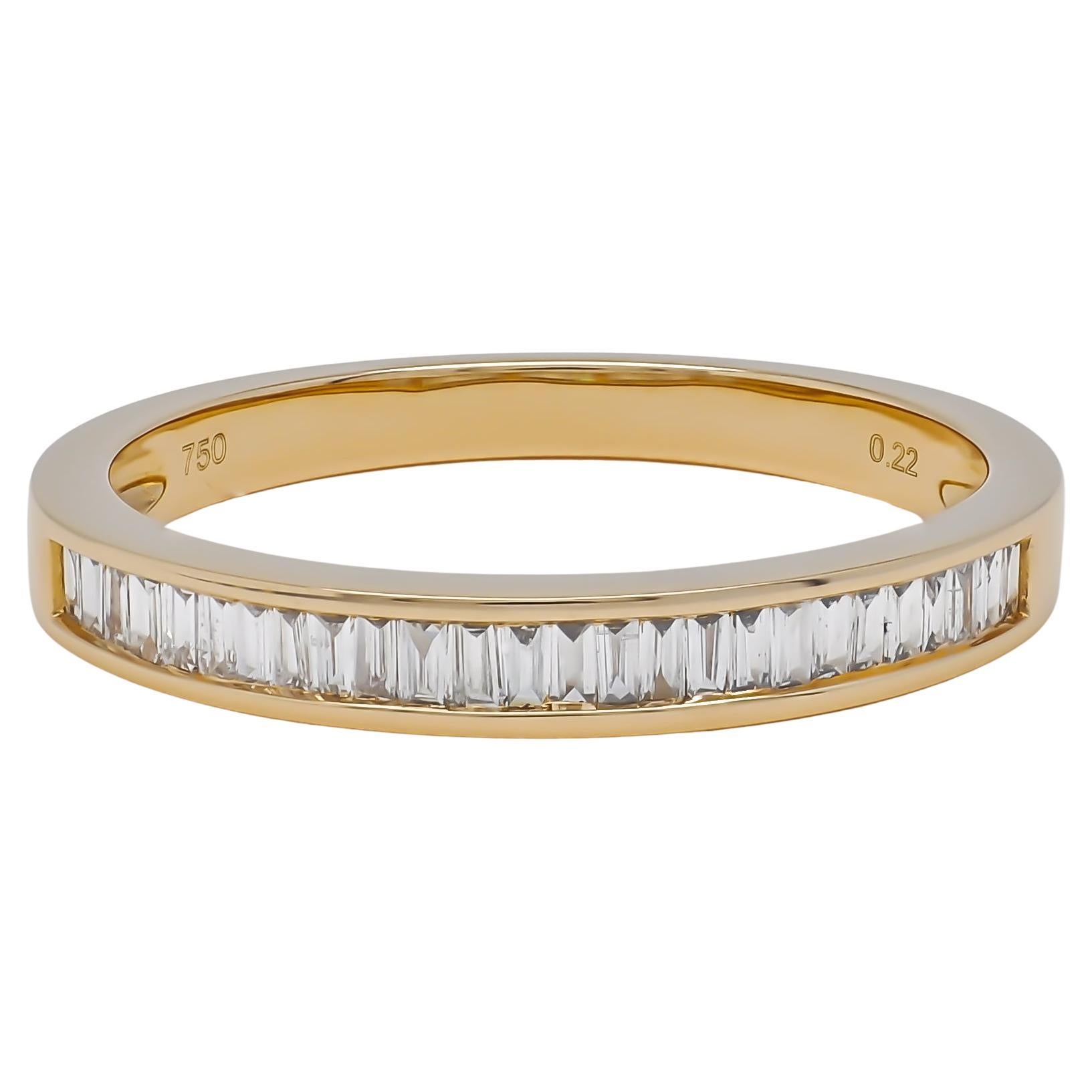Natural Diamond 0.22 Carats 18KT Rose Gold Half Eternity Band Ring