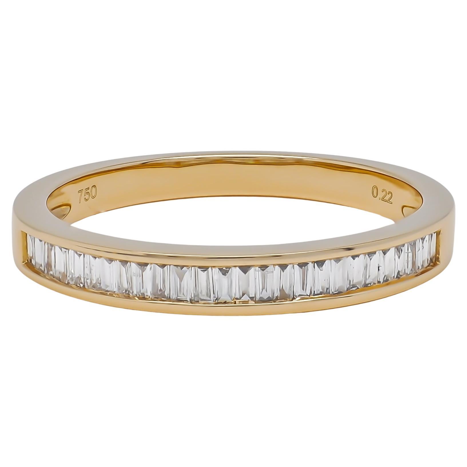 Natural Diamond 0.22 Carats 18KT Rose Gold Half Eternity Band Ring 